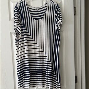 Avenue Navy and White Striped Top